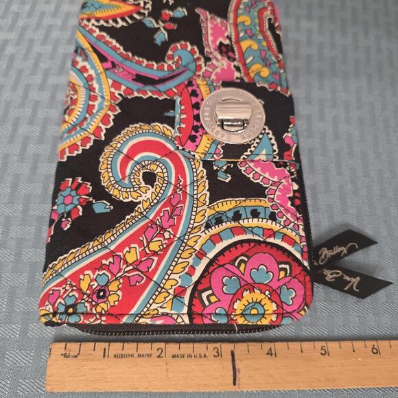 Vera Bradley Turnlock Parisian Paisley Print Wallet Zip Around Women's - Picture 8 of 8